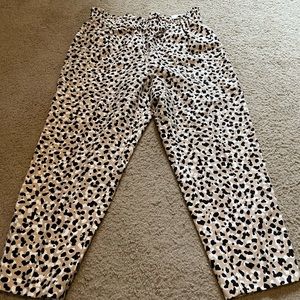 SZ:LP Ann Taylor leopard paperbag ankle pants